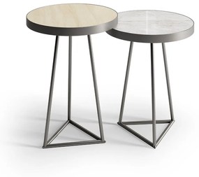 Mesa Lateral Individual Jherun Redonda Estrutura Metálica