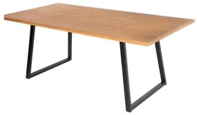 Mesa de Jantar Londres Tampo Mel Base Preta 220cm - 70295 Sun House