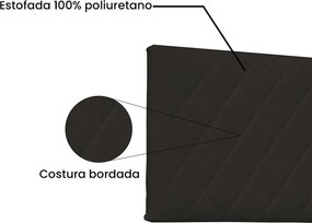 Painel Dubai Para Cama Box King 195 cm Corino S04 - D'Rossi - Marrom