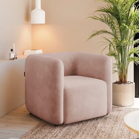 Poltrona Sala de Estar Decorativa Laguna Veludo K01 - D'Rossi - Rose