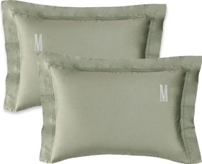 Jogo 2 Fronhas Trussardi 300 fios Cetim Galieno 50x70cm - Pistacchio Pistacchio