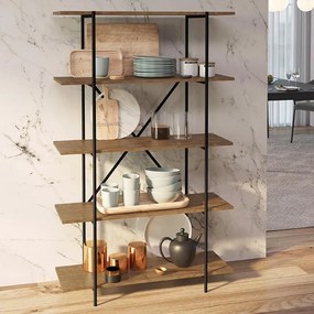 Estante Livros Multifuncional 5 Prateleiras - Vermont Preto