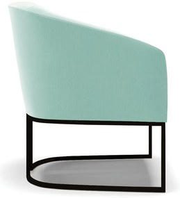 Poltrona Decorativa Industrial Preto Kit 2 Stella Suede D03 - D'Rossi - Azul Turquesa