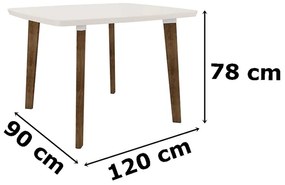 Mesa De Jantar Jade 4 Lugares Off White Com Vidro Pés Oblongos – RV Móveis