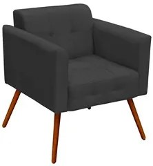 Kit 2 Poltronas Decorativas Pés Palito Ana Suede Grafite - Ibiza
