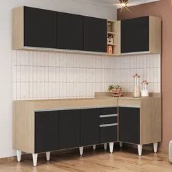 Armário de Cozinha Modulado de Canto Esquerdo 4 Peças CP49 Balcão sem