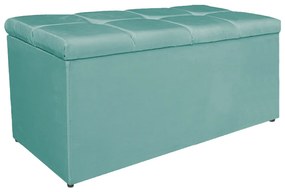 Calçadeira Estofada Manchester 90 cm Solteiro Suede Azul Tiffany - ADJ Decor