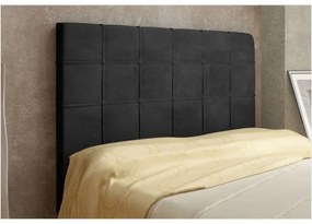 Cabeceira Veneza Cama Box Casal 140 cm Suede Preto D'Rossi