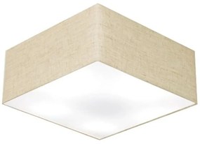 Plafon Quadrado Md-3012 Cúpula em Tecido 21/50x50cm Rústico Bege - Bivolt