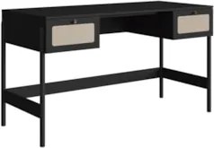 Mesa Escrivaninha Home Office Pés Madeira Arlo A10 Nero/Preto - Mpozen