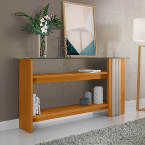 Aparador de Sala com Prateleiras 150cm Mirezi Cinamomo/Off White M20 - D'Rossi