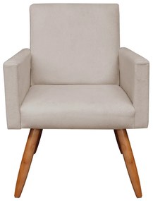 KIT 02 POLTRONAS NINA SUEDE BEGE PES PAL