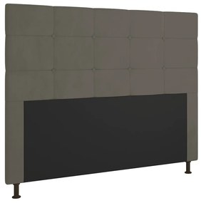 Cabeceira Casal Cama Box 140cm para Quarto Stambul Suede M11 - D'Rossi - Grafite