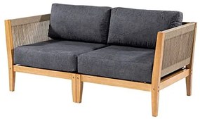 Sofa Cannes 02 Lugares Acquablock Preto Base Verniz Mel - 72334 Sun House