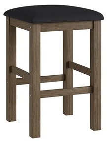 Conjunto Sala Jantar Mesa Dobrável Mdf 4 Banquetas Estofadas - Ameixa Negra/Preto