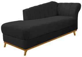 Recamier Vanessa 140cm Lado Esquerdo Corano Preto - ADJ Decor