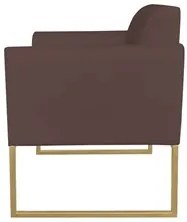 Kit 2 Poltronas Decorativas Base Industrial Dourada Maressa S06 Suede