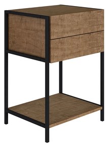 Mesa de Cabeceira Steel Quadra Vermont e Base Metálica Preto A05 - D'Rossi