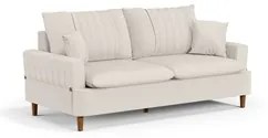 Sofá Living 2 Lugares 160cm com Almofadas Veras D05 Linho Cru - Mpozen