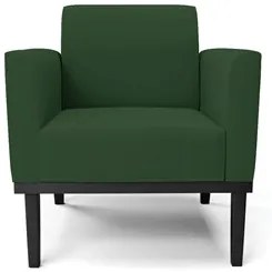 Sofá Namoradeira e 2 Poltronas Base Madeira Preto Maressa Veludo Verde