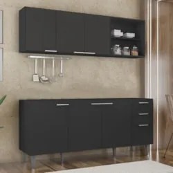 Armário de Cozinha CP10 Para Pia 180cm Pérola Z34 Preto     - Mpozenat
