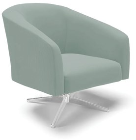 Poltrona Decorativa Giratória Cromada Stella Cotelê Ext/Veludo D03 - D'Rossi - Menta