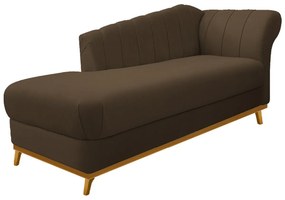 Recamier Vanessa 160cm Lado Esquerdo Suede Marrom - ADJ Decor