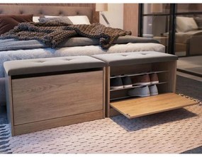 Sapateira Puff Cama Quarto Multifuncional Decoração - Aveiro/marrom