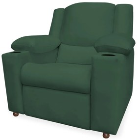 Poltrona Papai Manchester Reclinável Veludo Verde Bandeira