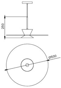 Pendente Tule Ø50X25Cm 1Xmr16 - Usina 25120/50 (BT - Branco Texturizado, Igual a Cor 1)