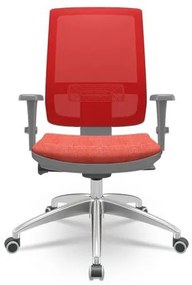 Cadeira Brizza Diretor Grafite Tela Vermelha com Assento Concept Rosê Base Autocompensador Aluminio - 65773 Sun House