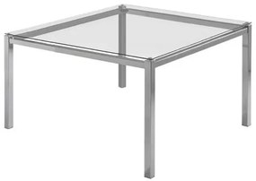 Mesa de Jantar Flex com Tampo de Vidro Quadrado Base Cromada 140cm - 55652 Sun House