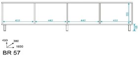 Rack Home Para TV 50" 183cm Preto Castanho