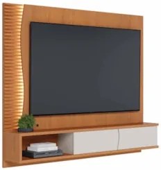 Painel TV 65 Pol e Bancada Suspensa Sintra Freijó/Off White C05 - Mpoz
