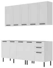 Armário Cozinha 4 Peças Balcão Para Pia CP6A Zaya Branco T01 - Mpozena