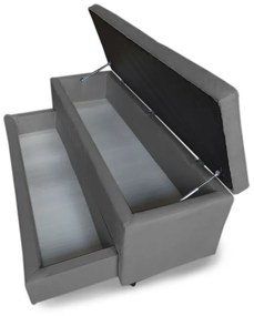 Calçadeira Baú com Sapateira Queen 160cm Paris Suede Cinza - Sheep Estofados - Cinza