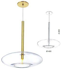 Pendente Vidro Oval Flat Aberto Ø40X50Cm Metal E Vidro 01Xg9 |Old Arti... (GRAFITE, CLEAR (TRANSPARENTE))