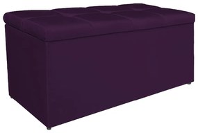 Calçadeira Estofada Manchester 90 cm Solteiro Suede Roxo - ADJ Decor