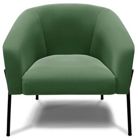 Poltrona Decorativa Pé de Ferro Preto Stella Suede D03 - D'Rossi - Verde