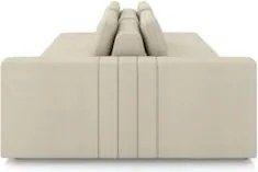 Sofá Ilha e Puff Sala Living 285cm Siesta M22 Linho Areia    - Mpozena