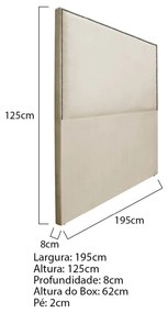 Cabeceira King Bali P02 195 cm para cama Box Corano - ADJ Decor