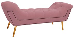 Calçadeira Estofada Veneza 195 cm King Size Suede Rosa Bebê - ADJ Decor