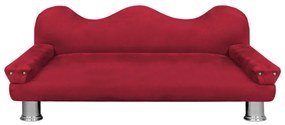 Cama Sofá Pet Meg Para Cães E Gatos Elegante e confortável Suede Vermelho