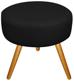 Kit 02 Puffs Sofia Palito Mel Suede Preto - ADJ Decor
