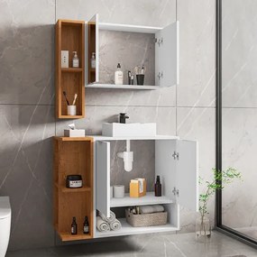 Conjunto Para Banheiro Ibiza II Branco/Naturalle - Bechara Móveis