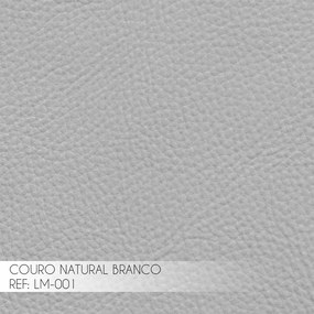 Puff Decorativo Sala de Estar Costela Couro Branco G34 - Gran Belo