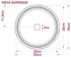 Cuba Pia de Apoio para Banheiro Redonda Bowl 35 C08 Branco - Mpozenato