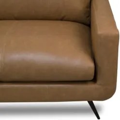 Sofá 3 Lugares Para Sala Living 252cm Merli L08 Couro Camel  - Mpozena