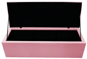 Recamier Baú Estofada Mel 160 cm Queen Size Com Capitonê Suede Rosa Bebê - ADJ Decor