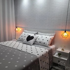 Papel de Parede Tijolinho Branco 0.52m x 3.00m